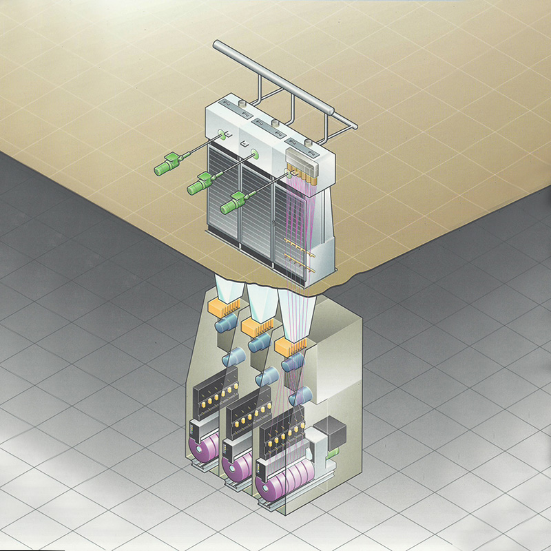 Poy Spinning Production Line na may PET, PA, PP o iba pang hilaw na materyal